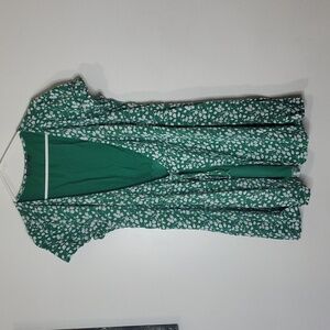 Abercrombie & Fitch Mini Wrap Dress Size Large Green White Floral